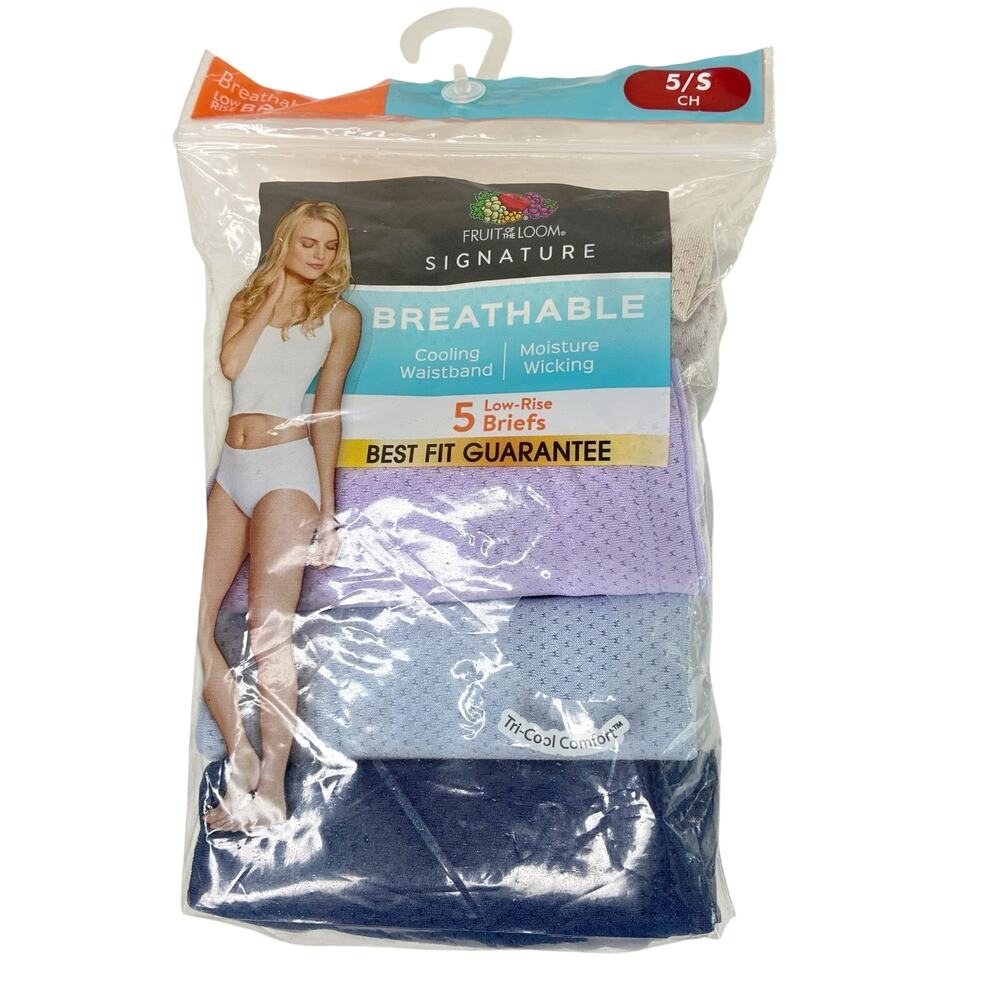 Fruit of the Loom 4-Pack Tri-Cool-Comfort Low-Rise Briefs Womens 5/Small OPEN